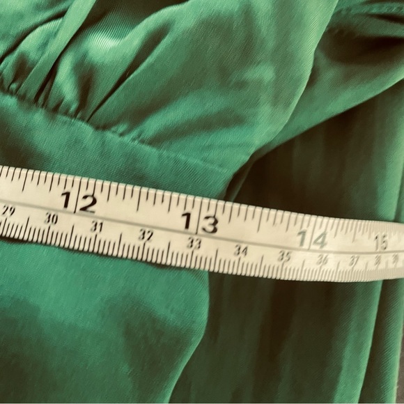 ModCloth Hunter green deep V neck short sleeve maxi Dress size XS - Picture 12 of 14